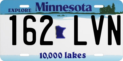 MN license plate 162LVN
