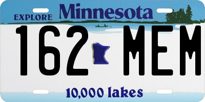 MN license plate 162MEM