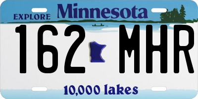 MN license plate 162MHR