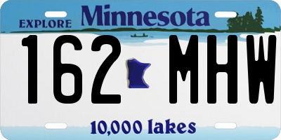 MN license plate 162MHW