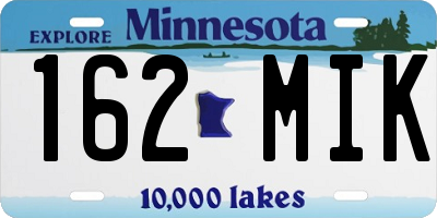 MN license plate 162MIK