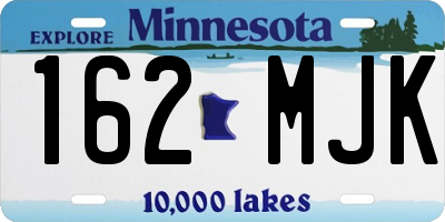 MN license plate 162MJK