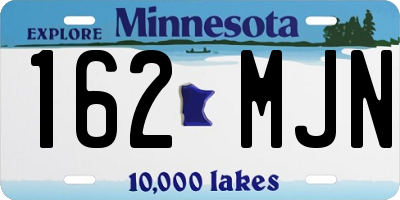 MN license plate 162MJN