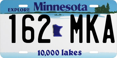 MN license plate 162MKA