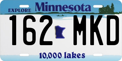 MN license plate 162MKD