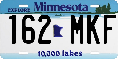 MN license plate 162MKF