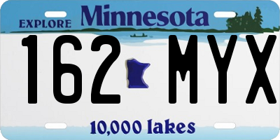 MN license plate 162MYX