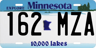 MN license plate 162MZA