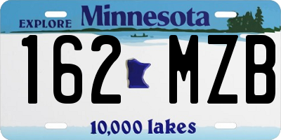 MN license plate 162MZB