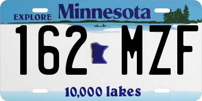 MN license plate 162MZF