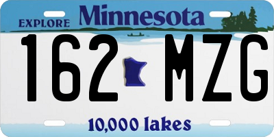MN license plate 162MZG