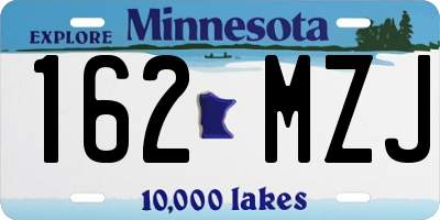 MN license plate 162MZJ