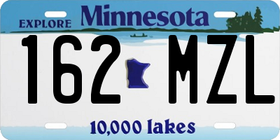 MN license plate 162MZL