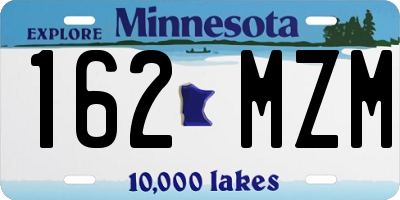 MN license plate 162MZM
