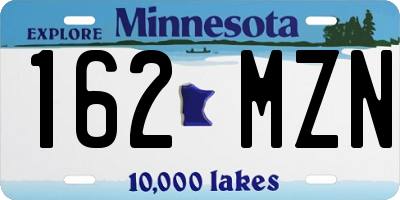 MN license plate 162MZN