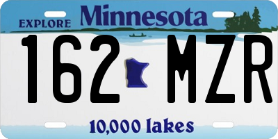 MN license plate 162MZR