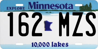 MN license plate 162MZS