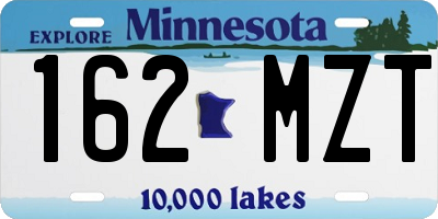 MN license plate 162MZT