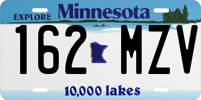 MN license plate 162MZV