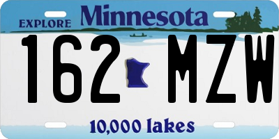 MN license plate 162MZW