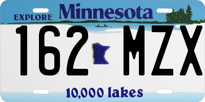 MN license plate 162MZX
