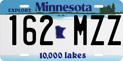 MN license plate 162MZZ