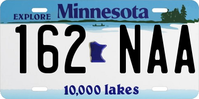 MN license plate 162NAA