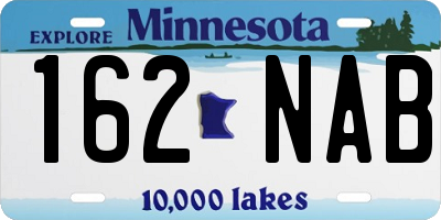 MN license plate 162NAB
