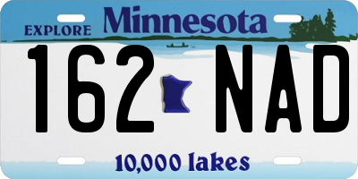 MN license plate 162NAD