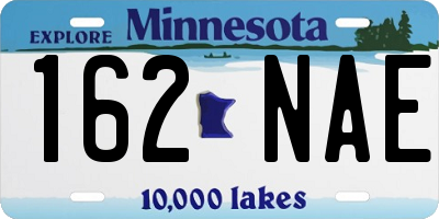 MN license plate 162NAE
