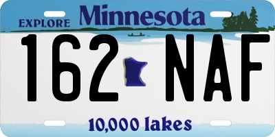 MN license plate 162NAF