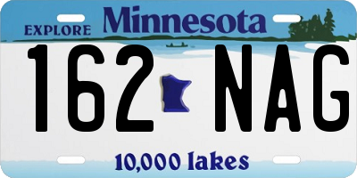 MN license plate 162NAG