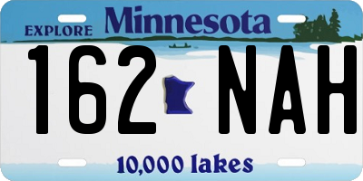 MN license plate 162NAH