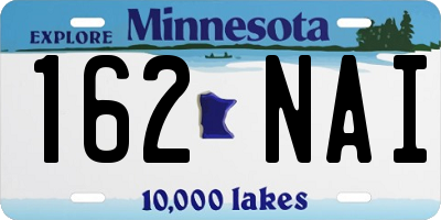 MN license plate 162NAI