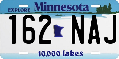MN license plate 162NAJ