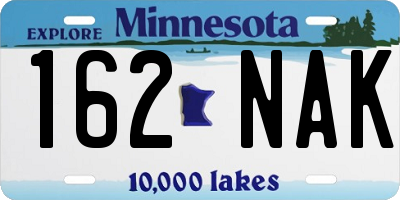 MN license plate 162NAK