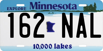 MN license plate 162NAL