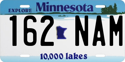 MN license plate 162NAM