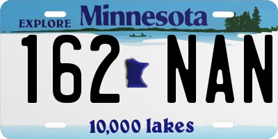 MN license plate 162NAN