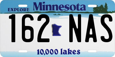 MN license plate 162NAS