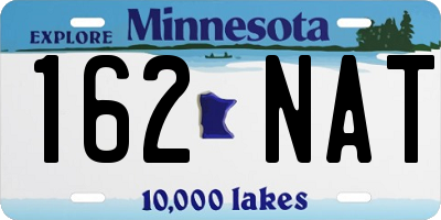 MN license plate 162NAT