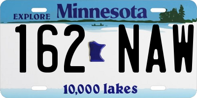 MN license plate 162NAW