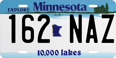 MN license plate 162NAZ