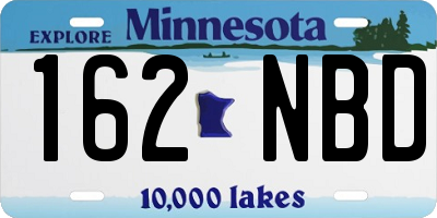 MN license plate 162NBD