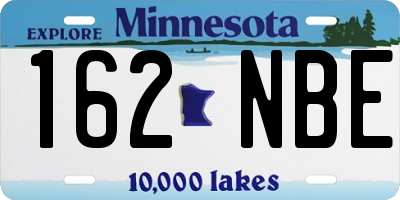 MN license plate 162NBE