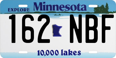 MN license plate 162NBF
