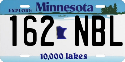 MN license plate 162NBL