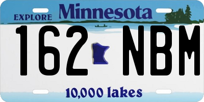 MN license plate 162NBM