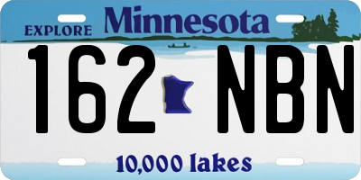 MN license plate 162NBN