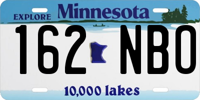 MN license plate 162NBO